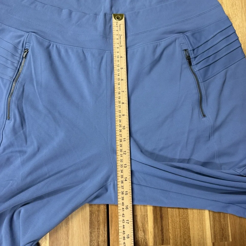 Athleta Joggers Womens Blue Venice Moto Zip Pockets High Waisted Pants Size XXL